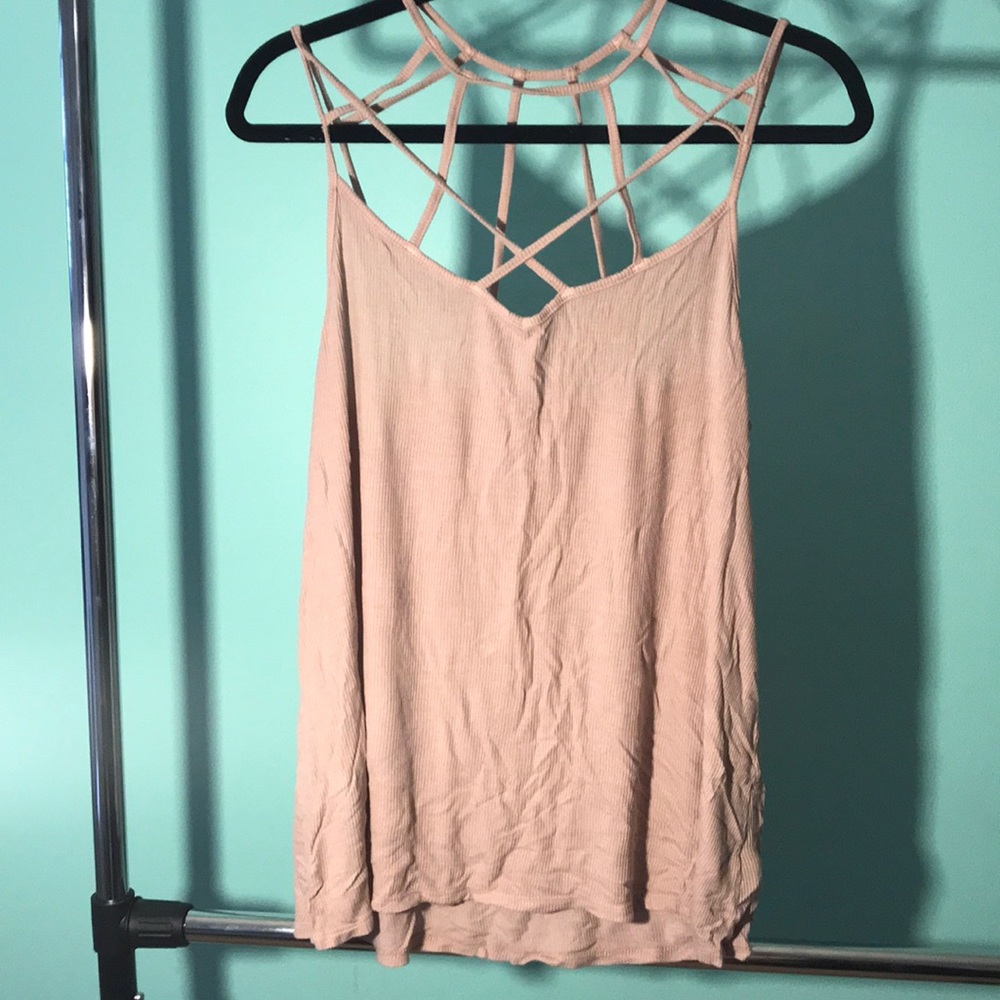 Rib AE light pink soft top 💙